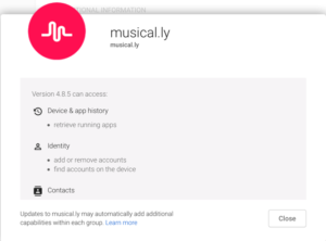 Musical.ly App Permissions